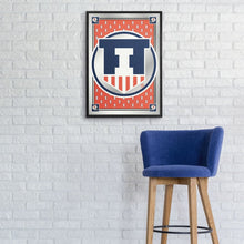 Load image into Gallery viewer, Illinois Fighting Illini: Team Spirit, Badge - Framed Mirrored Wall Sign - The Fan-Brand