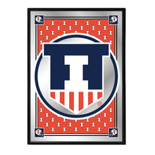 Load image into Gallery viewer, Illinois Fighting Illini: Team Spirit, Badge - Framed Mirrored Wall Sign - The Fan-Brand