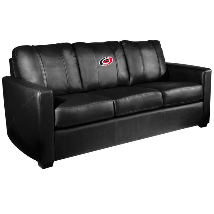 Silver Sofa with Carolina Hurricanes Logo