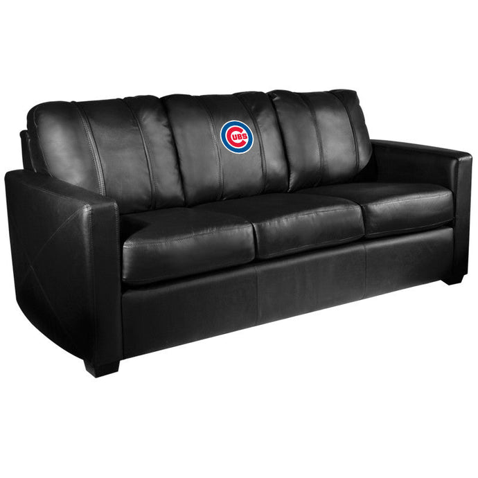 Silver Sofa with Chicago Cubs Logo