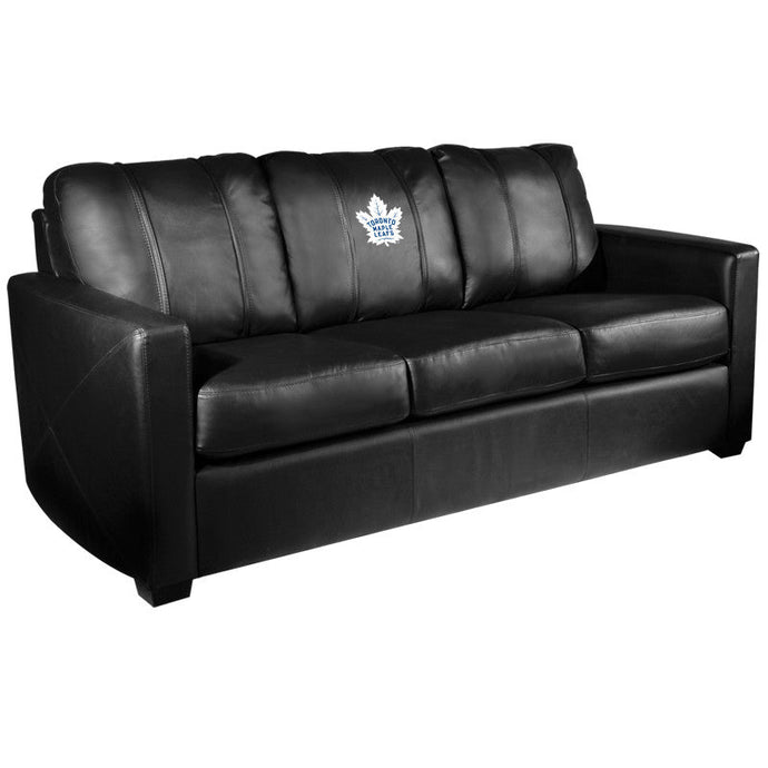 Silver Sofa with Toronto Maple Leafs Logo