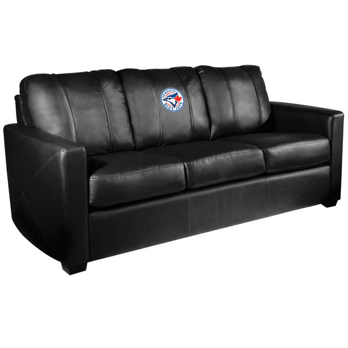 Silver Sofa with Toronto Blue Jays Logo