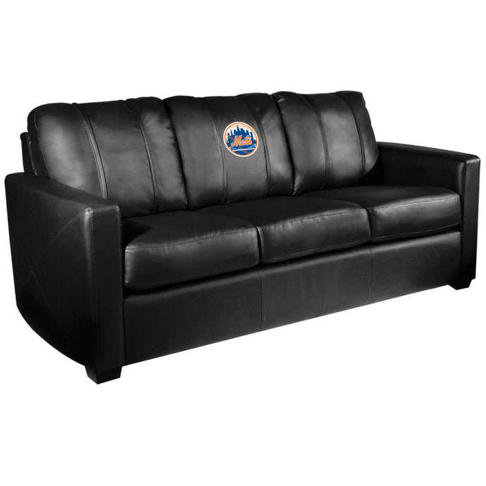 Silver Sofa with New York Mets Logo