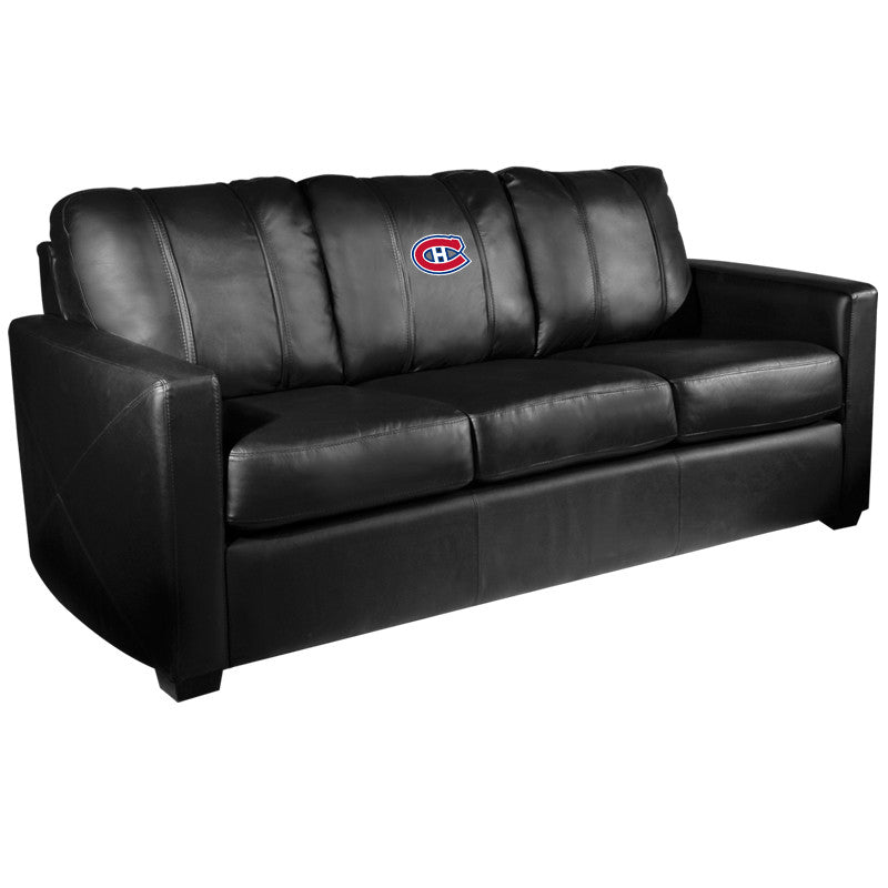 Silver Sofa with Montreal Canadiens Logo