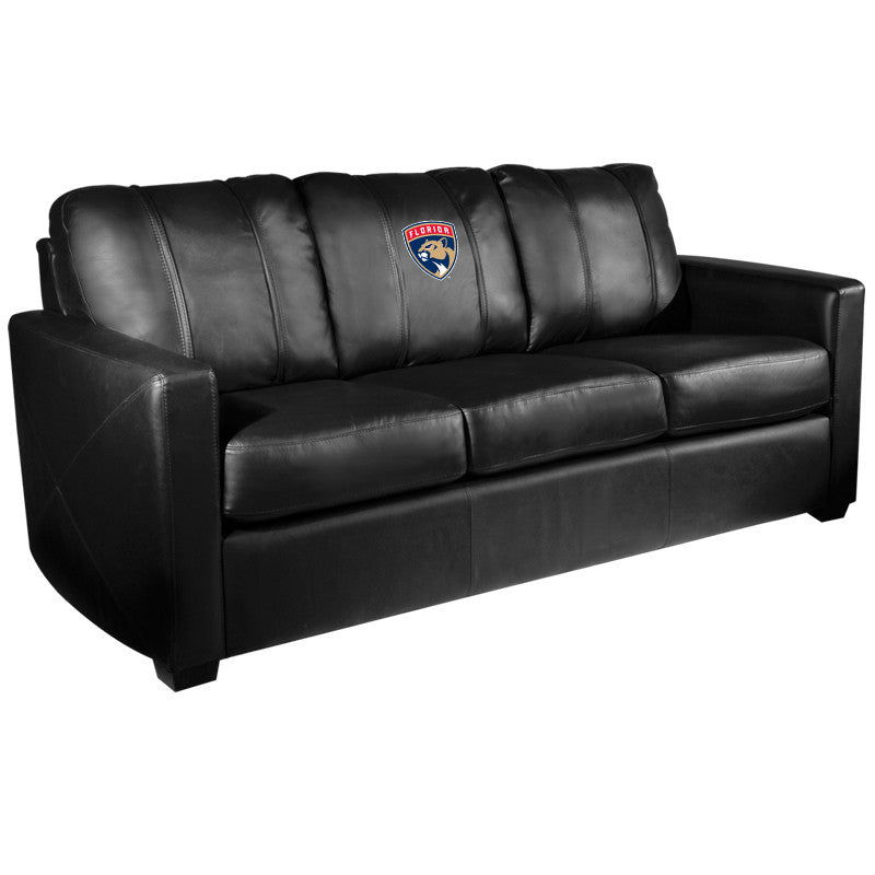 Silver Sofa with Florida Panthers Logo