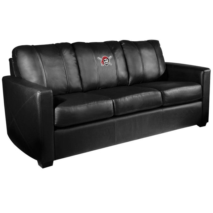 Silver Sofa with Pittsburgh Pirates Logo