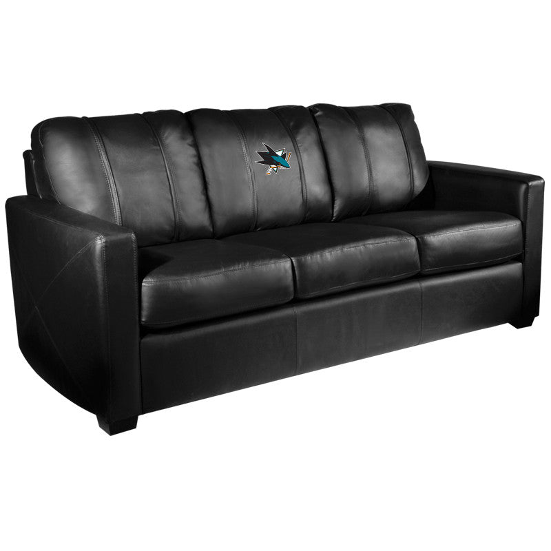 Silver Sofa with San Jose Sharks Logo