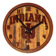 Load image into Gallery viewer, Indiana Hoosiers: Branded &quot;Faux&quot; Barrel Top Wall Clock - The Fan-Brand
