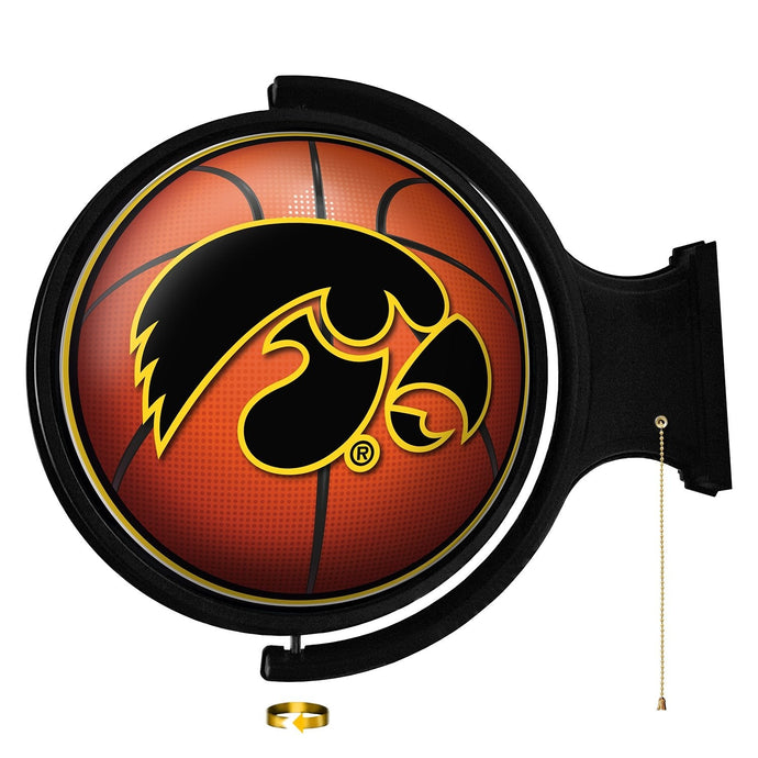 Iowa Hawkeyes: Basketball - Original Round Rotating Lighted Wall Sign - The Fan-Brand