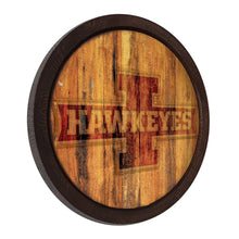 Load image into Gallery viewer, Iowa Hawkeyes: Block I - Weathered &quot;Faux&quot; Barrel Top Sign - The Fan-Brand