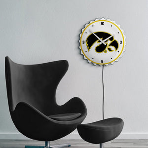 Iowa Hawkeyes: Bottle Cap Lighted Wall Clock - The Fan-Brand