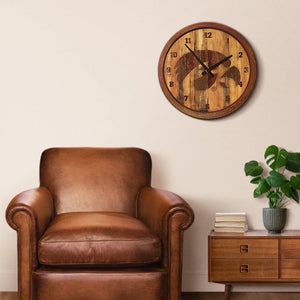 Iowa Hawkeyes: Branded "Faux" Barrel Top Wall Clock - The Fan-Brand