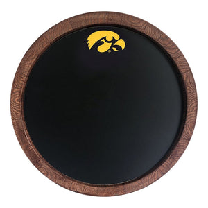 Iowa Hawkeyes: Chalkboard "Faux" Barrel Top Sign - The Fan-Brand