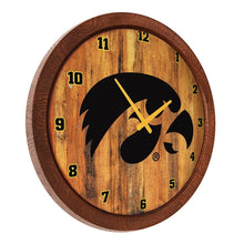 Load image into Gallery viewer, Iowa Hawkeyes: &quot;Faux&quot; Barrel Top Wall Clock - The Fan-Brand