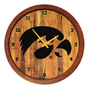 Iowa Hawkeyes: "Faux" Barrel Top Wall Clock - The Fan-Brand