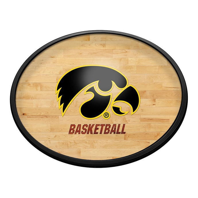 Iowa Hawkeyes: Hardwood - Oval Slimline Lighted Wall Sign - The Fan-Brand