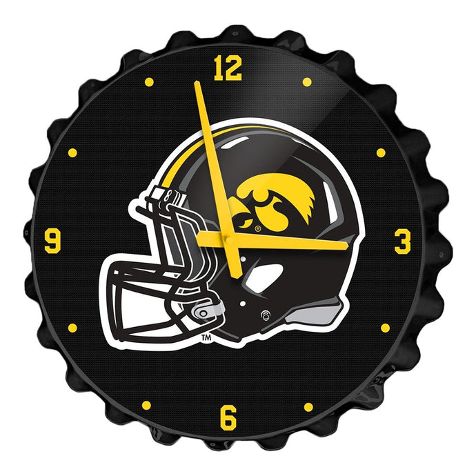 Iowa Hawkeyes: Helmet - Bottle Cap Wall Clock - The Fan-Brand