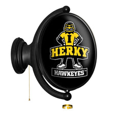 Load image into Gallery viewer, Iowa Hawkeyes: Herky - Original Oval Rotating Lighted Wall Sign - The Fan-Brand