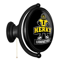 Load image into Gallery viewer, Iowa Hawkeyes: Herky - Original Oval Rotating Lighted Wall Sign - The Fan-Brand