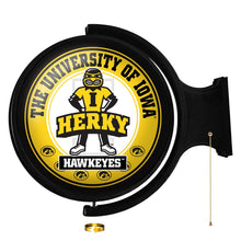 Load image into Gallery viewer, Iowa Hawkeyes: Herky - Original Round Rotating Lighted Wall Sign - The Fan-Brand