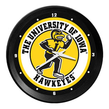 Load image into Gallery viewer, Iowa Hawkeyes: Herky - Ribbed Frame Wall Clock - The Fan-Brand