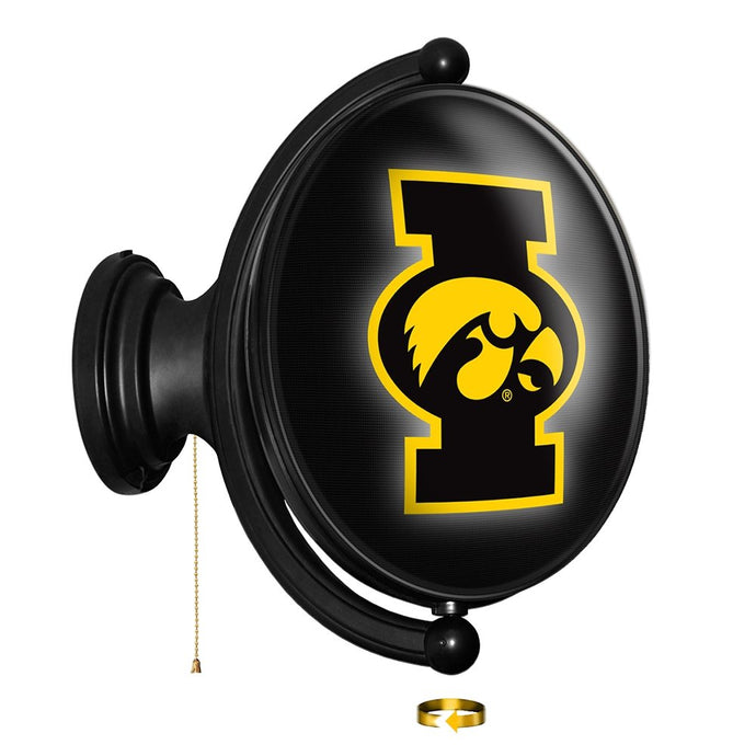 Iowa Hawkeyes: Original Oval Rotating Lighted Wall Sign - The Fan-Brand