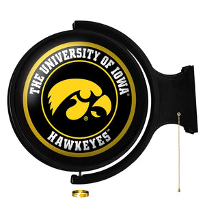 Iowa Hawkeyes: Original Round Rotating Lighted Wall Sign - The Fan-Brand