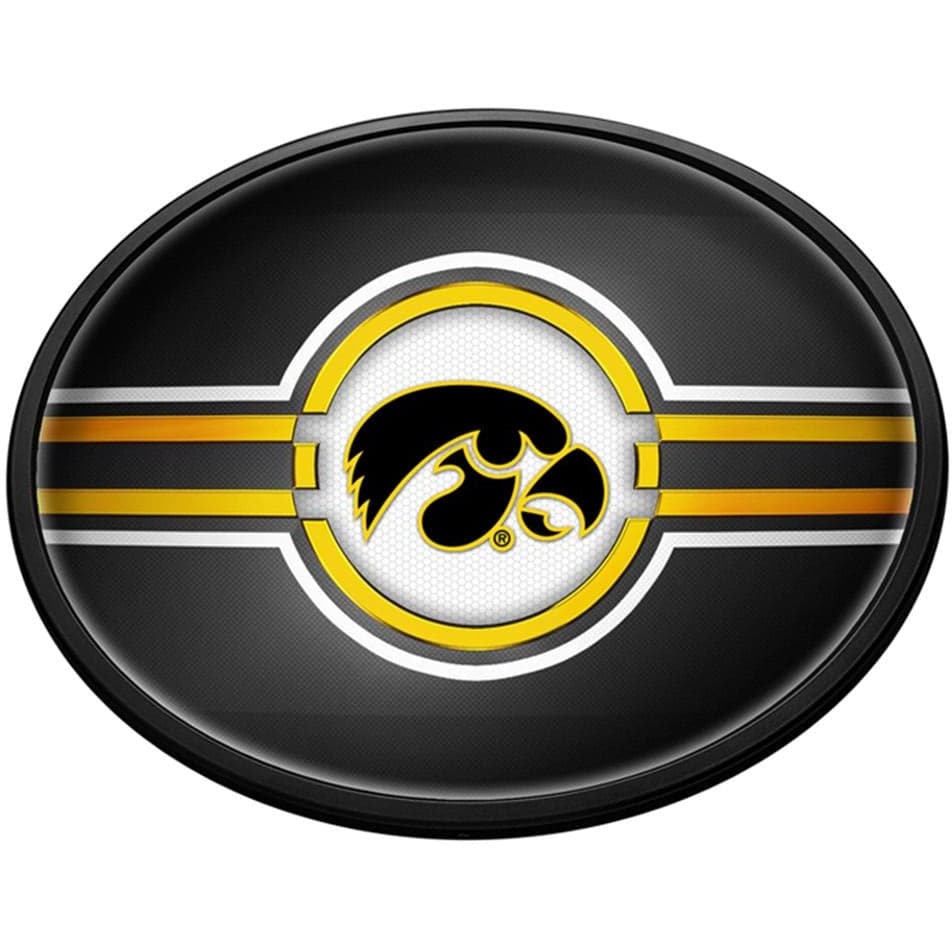 Iowa Hawkeyes: Oval Slimline Lighted Wall Sign - The Fan-Brand