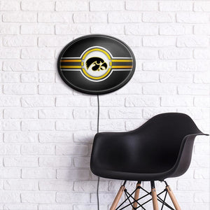 Iowa Hawkeyes: Oval Slimline Lighted Wall Sign - The Fan-Brand