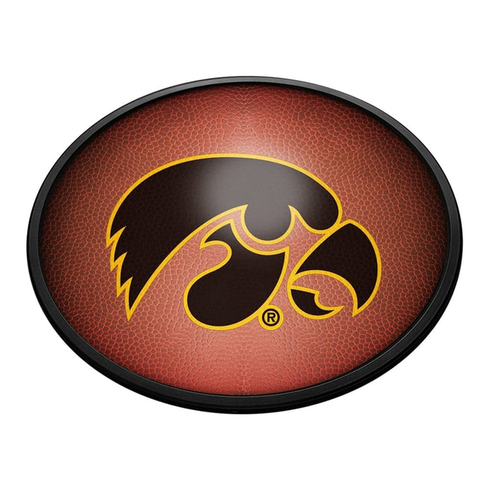 Iowa Hawkeyes: Pigskin - Oval Slimline Lighted Wall Sign - The Fan-Brand