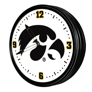 Iowa Hawkeyes: Retro Lighted Wall Clock - The Fan-Brand