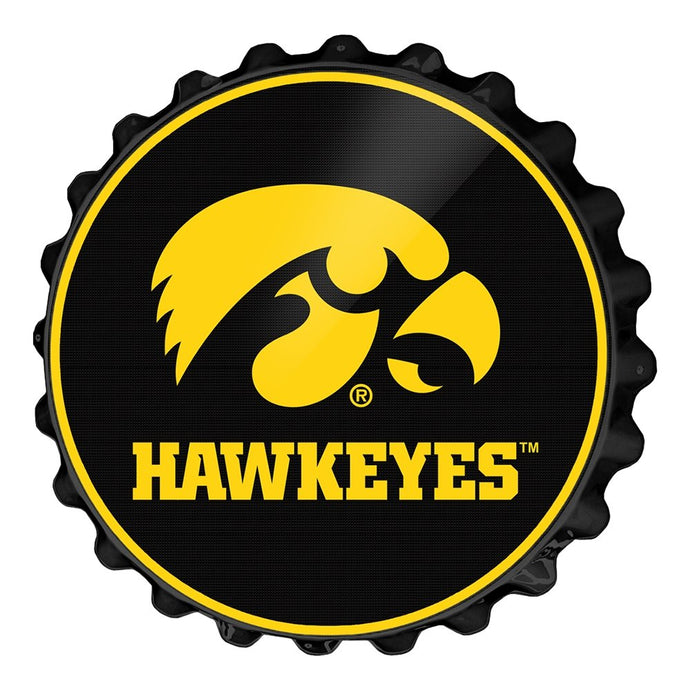 Iowa Hawkeyes: Round Bottle Cap Wall Sign - The Fan-Brand