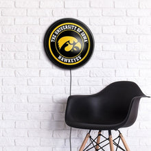 Load image into Gallery viewer, Iowa Hawkeyes: Round Slimline Lighted Wall Sign - The Fan-Brand