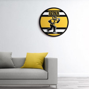 Iowa Hawkeyes: Stripes - Round Modern Disc Wall Sign - The Fan-Brand