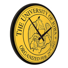 Load image into Gallery viewer, Iowa Hawkeyes: University Seal - Modern Disc Wall Clock - The Fan-Brand