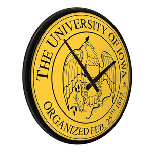 Iowa Hawkeyes: University Seal - Modern Disc Wall Clock - The Fan-Brand