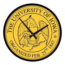 Load image into Gallery viewer, Iowa Hawkeyes: University Seal - Modern Disc Wall Clock - The Fan-Brand