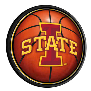 Iowa State Cyclones: Basketball - Round Slimline Lighted Wall Sign - The Fan-Brand