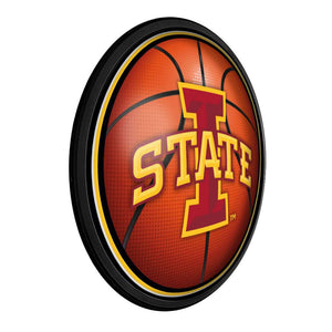 Iowa State Cyclones: Basketball - Round Slimline Lighted Wall Sign - The Fan-Brand