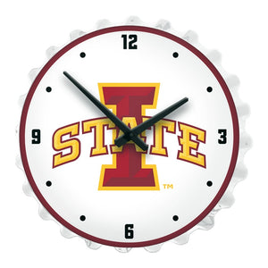 Iowa State Cyclones: Bottle Cap Lighted Wall Clock - The Fan-Brand