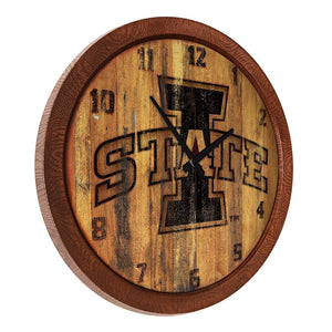 Iowa State Cyclones: Branded "Faux" Barrel Top Wall Clock - The Fan-Brand