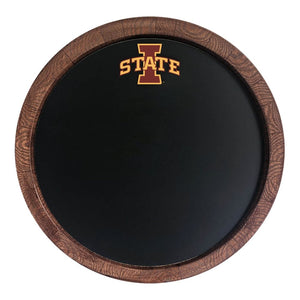 Iowa State Cyclones: Chalkboard Round "Faux" Barrel Top Sign - The Fan-Brand