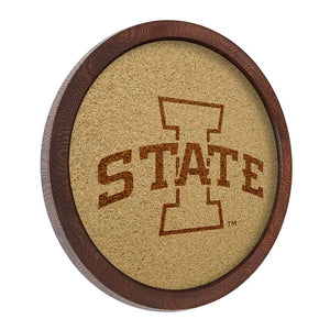 Iowa State Cyclones: "Faux" Barrel Framed Cork Board - The Fan-Brand