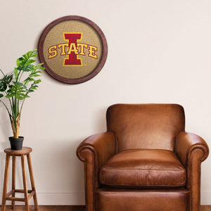 Iowa State Cyclones: "Faux" Barrel Framed Cork Board - The Fan-Brand