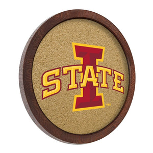 Iowa State Cyclones: "Faux" Barrel Framed Cork Board - The Fan-Brand