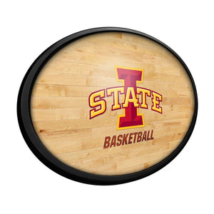 Iowa State Cyclones: Hardwood - Oval Slimline Lighted Wall Sign - The Fan-Brand