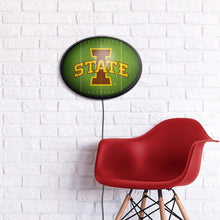 Load image into Gallery viewer, Iowa State Cyclones: On the 50 - Oval Slimline Lighted Wall Sign - The Fan-Brand