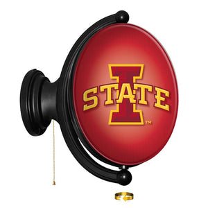 Iowa State Cyclones: Original Oval Rotating Lighted Wall Sign - The Fan-Brand