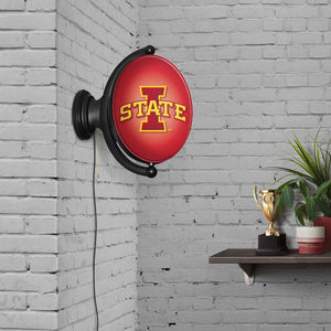 Iowa State Cyclones: Original Oval Rotating Lighted Wall Sign - The Fan-Brand