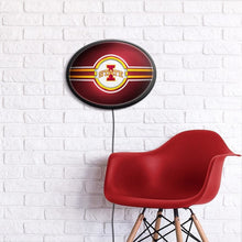 Load image into Gallery viewer, Iowa State Cyclones: Oval Slimline Lighted Wall Sign - The Fan-Brand
